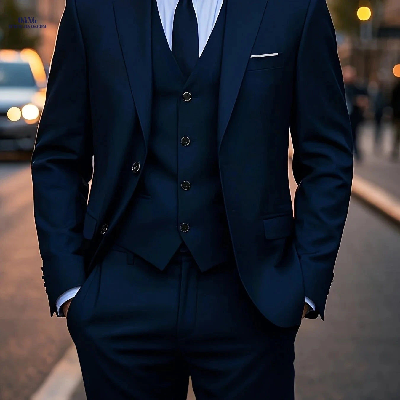Men's 3pcs Suit Set - Stylish Jacket, Vest, and Trousers for Events   OAXG 