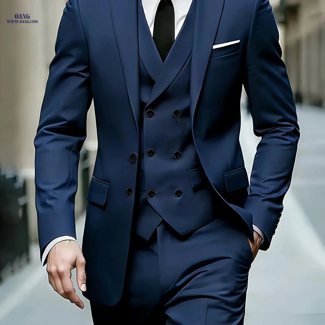 Men's 3pcs Suit Set - Versatile for Work, Weddings, and Commuting   OAXG 