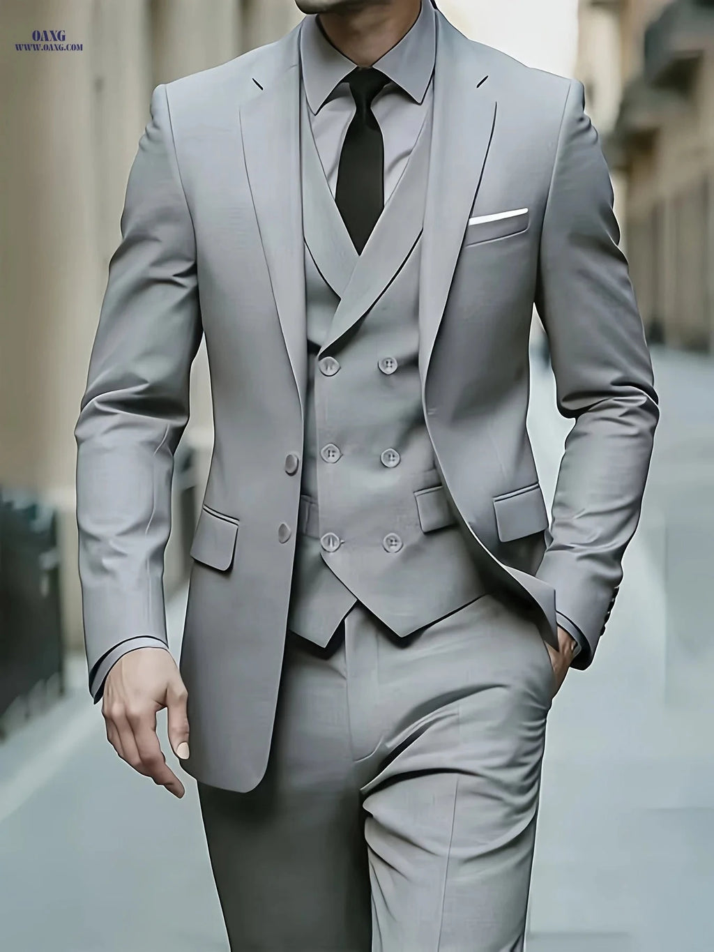 Men's 3pcs Suit Set - Versatile for Work, Weddings, and Commuting   OAXG 