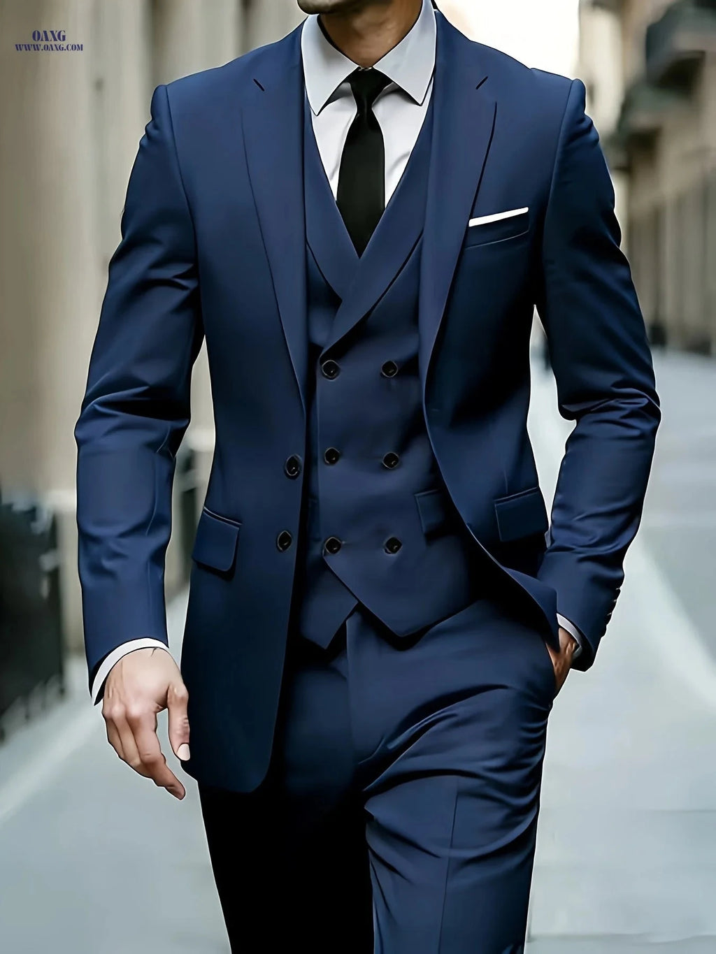 Men's 3pcs Suit Set - Versatile for Work, Weddings, and Commuting   OAXG 