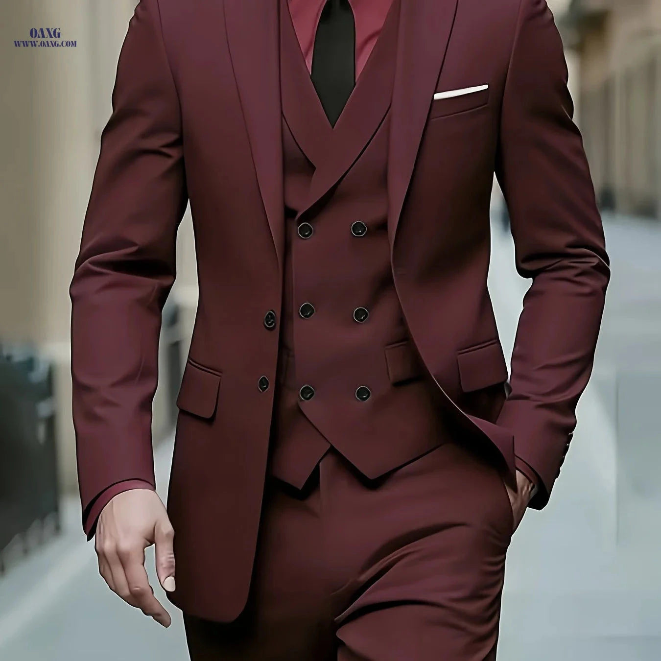Men's 3pcs Suit Set - Versatile for Work, Weddings, and Commuting   OAXG 