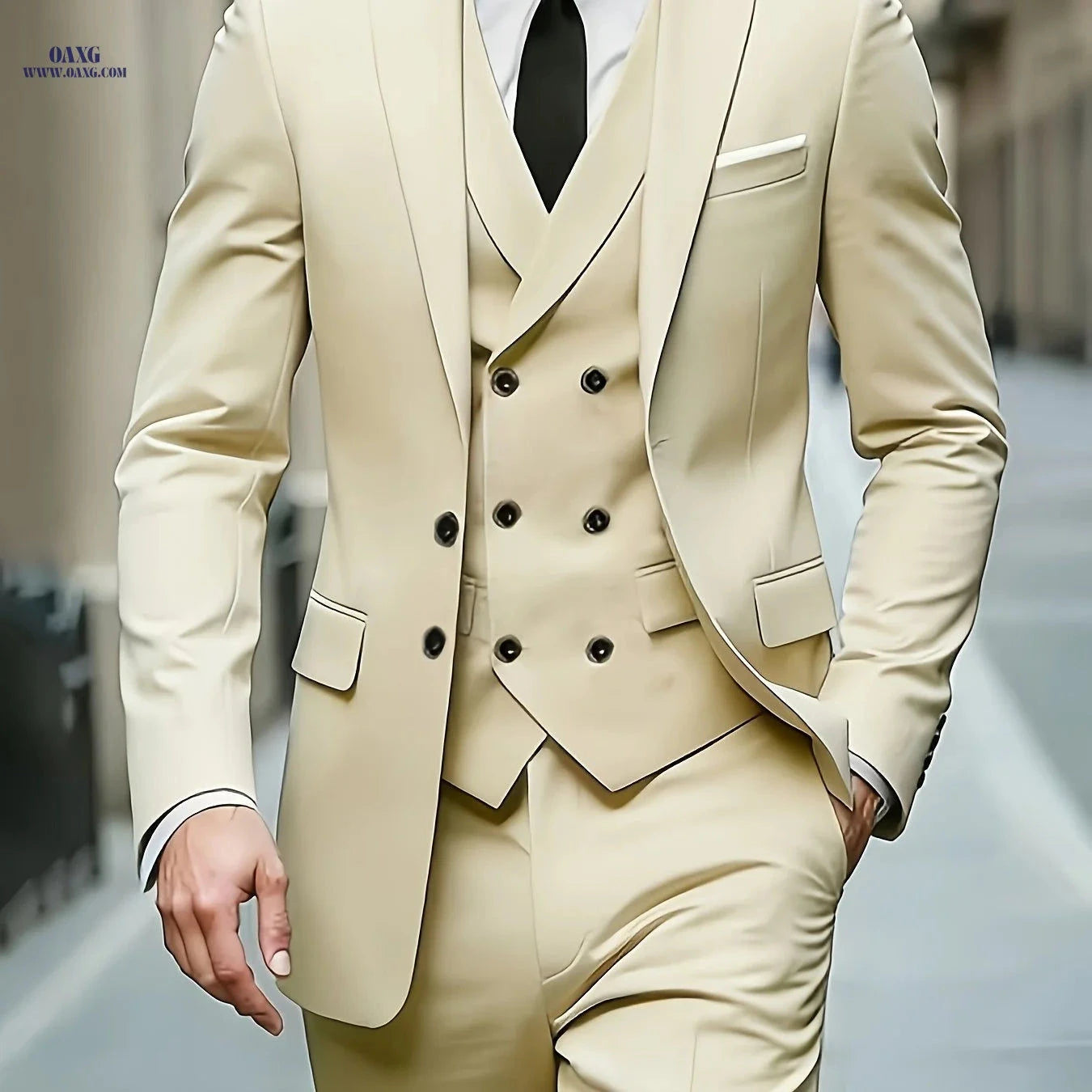 Men's 3pcs Suit Set - Versatile for Work, Weddings, and Commuting   OAXG 