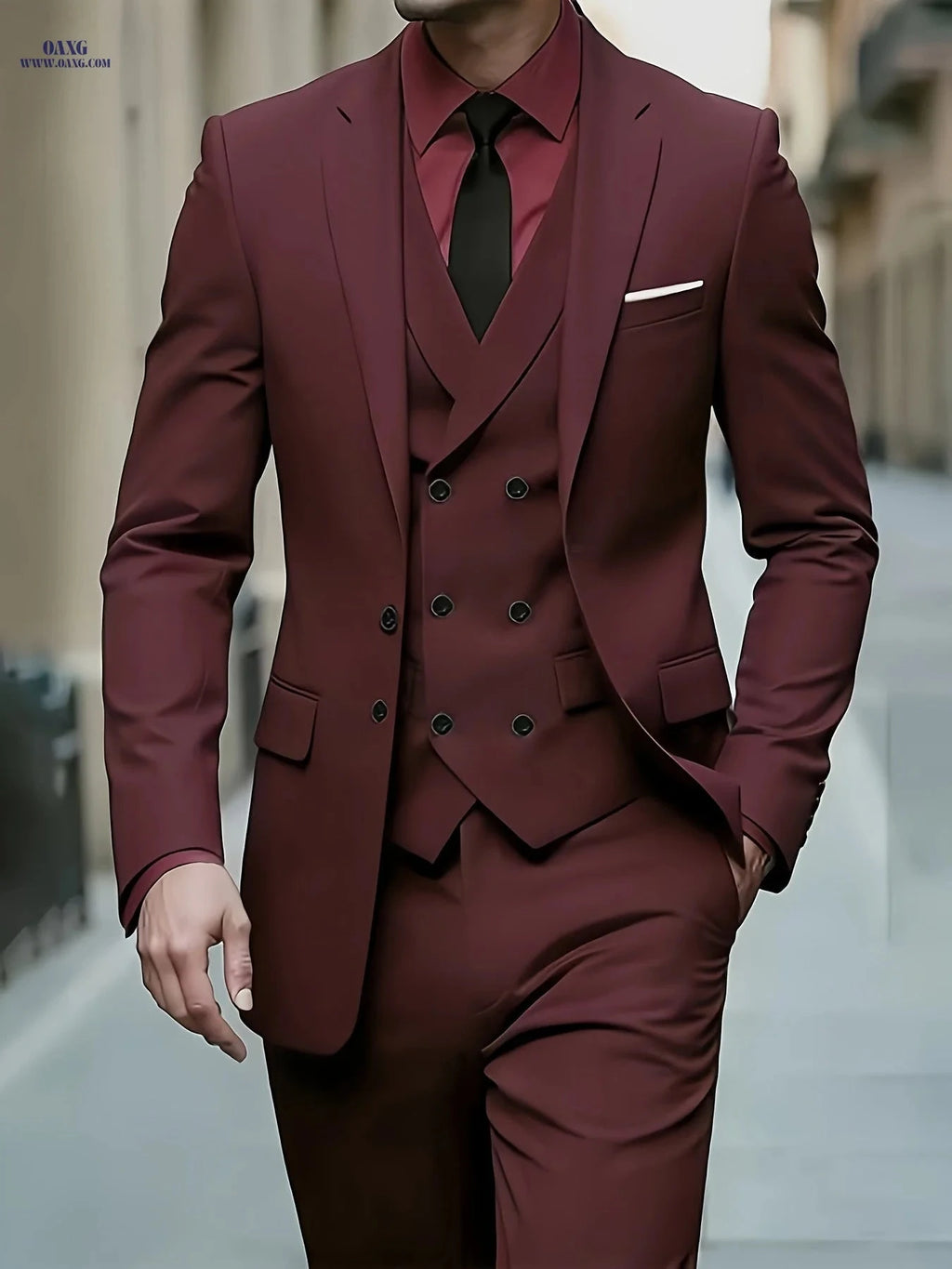 Men's 3pcs Suit Set - Versatile for Work, Weddings, and Commuting   OAXG 