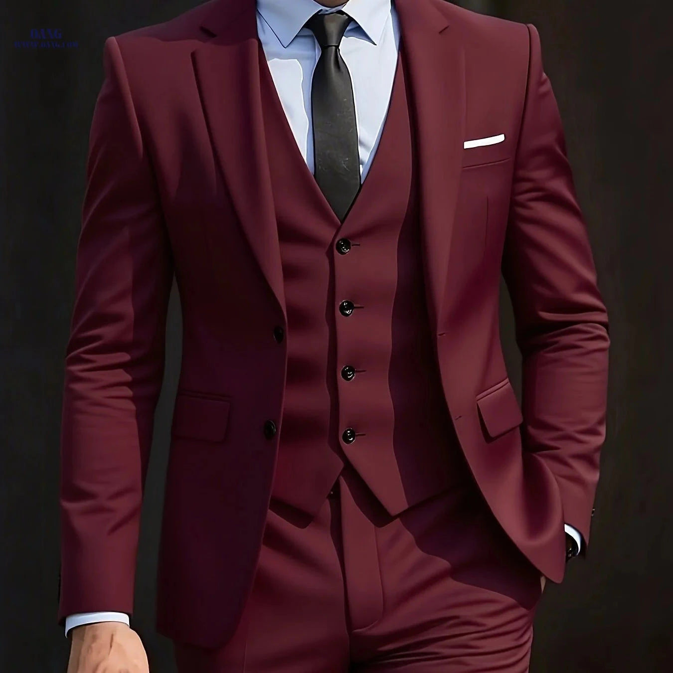 Men's 3pcs Suit - Structured Silhouette for Business & Weddings   OAXG 