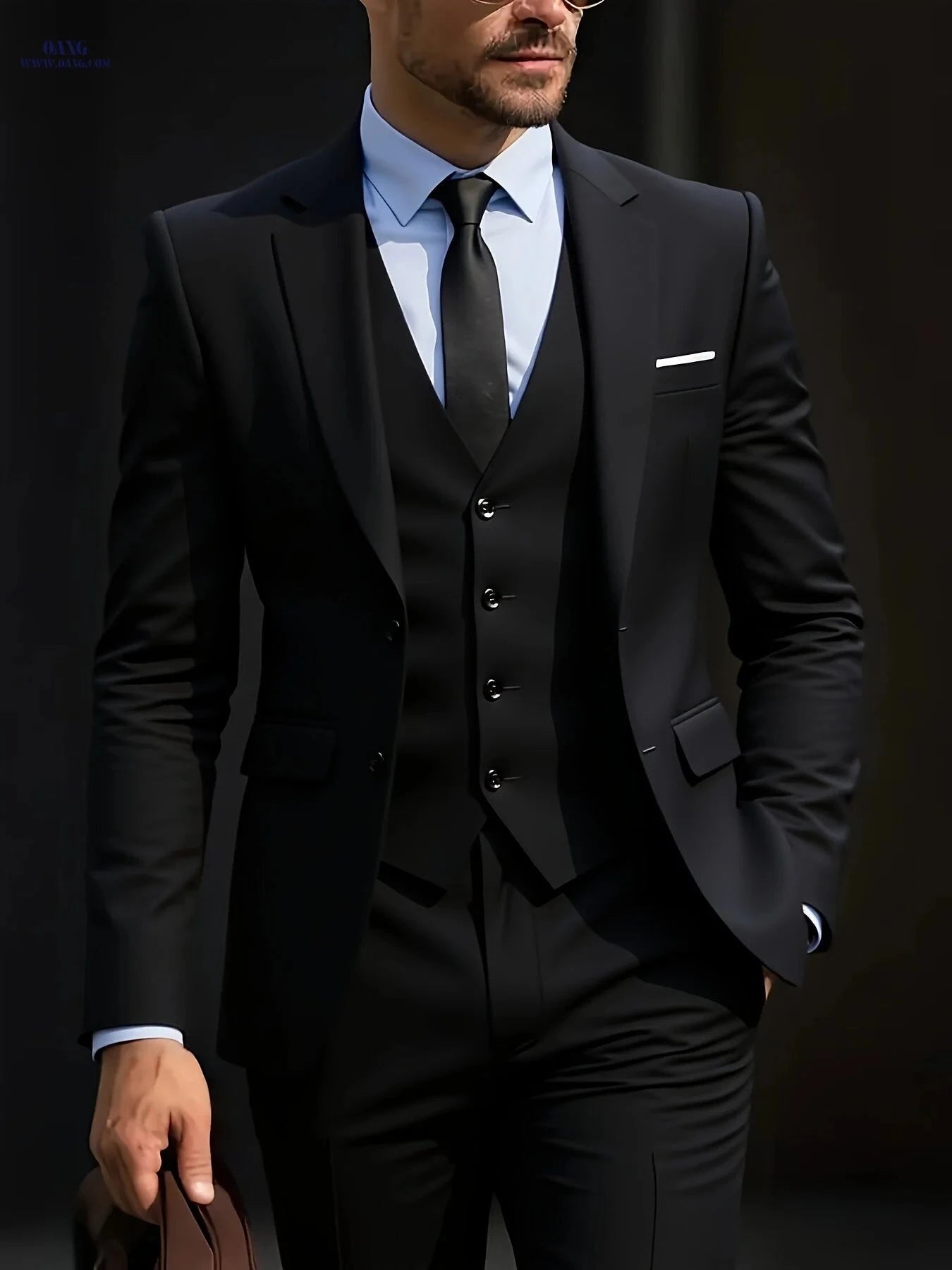 Men's 3pcs Suit - Structured Silhouette for Business & Weddings   OAXG Burgundy / FR XXS