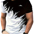 Men's Abstract Print T-Shirt - Vibrant Colors & Breathable Fabric   OAXG 