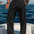 Men's All-Season Casual Drawstring Pants - Comfortable Loose Fit   OAXG Black / FR S