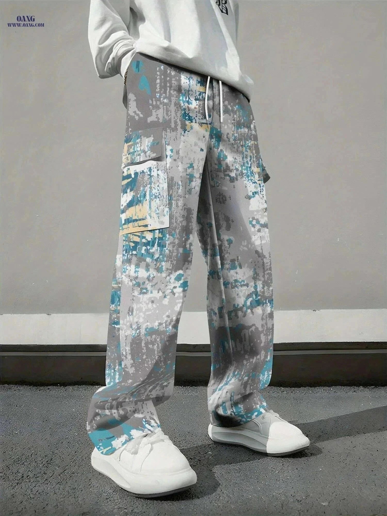 Men's All-Season Cragopants - Adjustable Waist, 3D Print, Multiple Pockets   OAXG Mixed Color / S