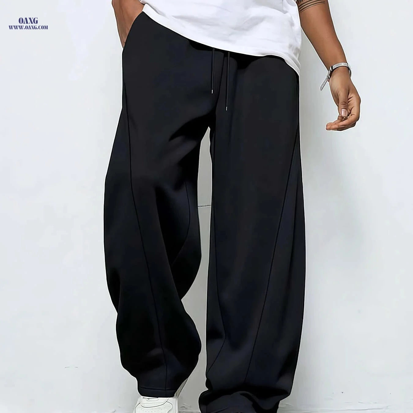 Men's All-Season Joggers - Loose Fit, Drawstring with Pockets   OAXG 