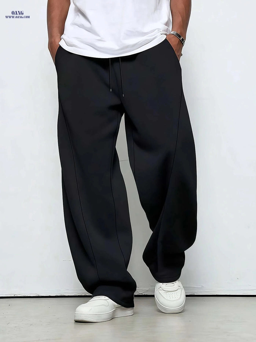 Men's All-Season Joggers - Loose Fit, Drawstring with Pockets   OAXG Light Grey / FR S
