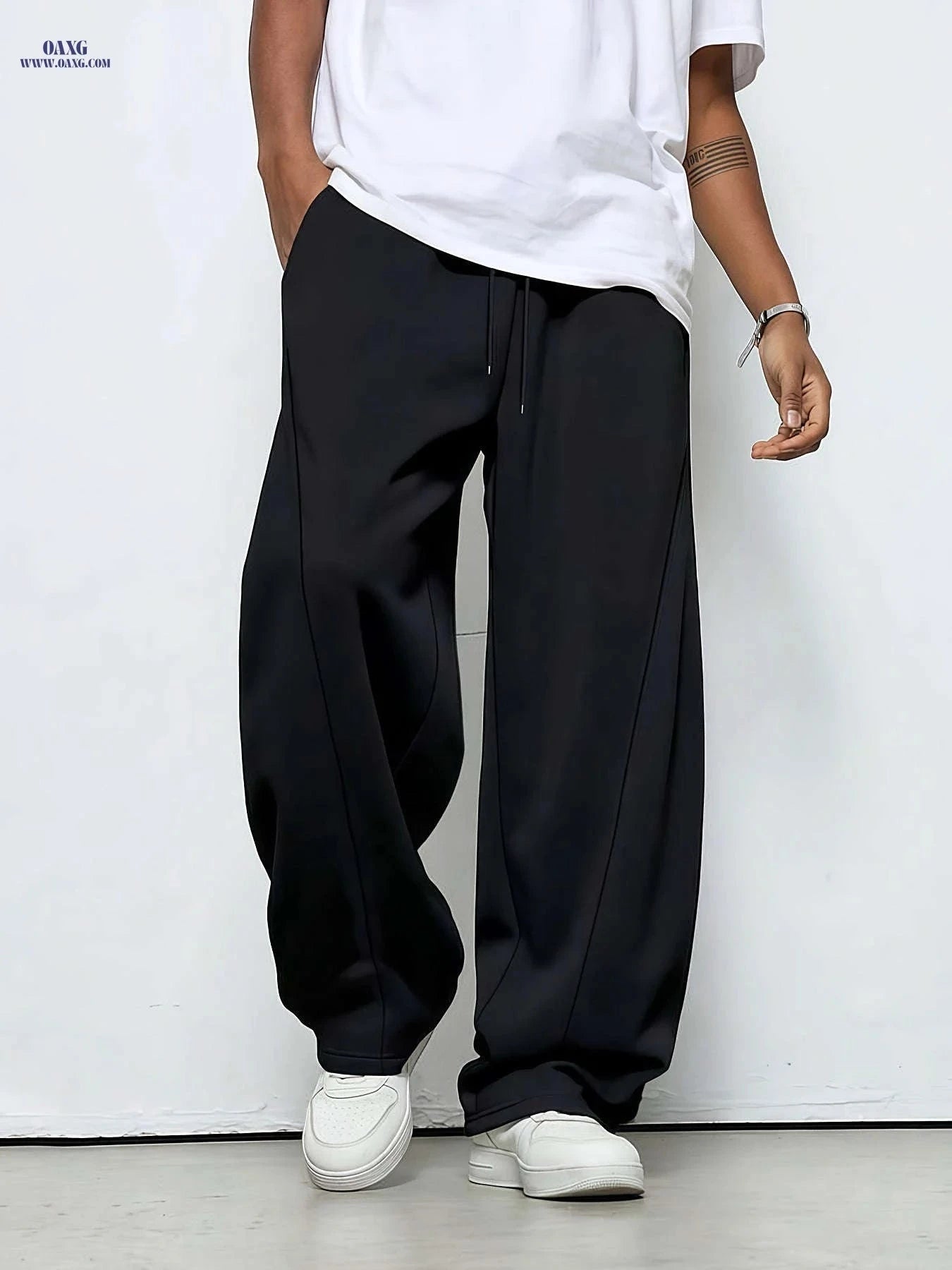 Men's All-Season Joggers - Loose Fit, Drawstring with Pockets   OAXG Light Grey / FR S