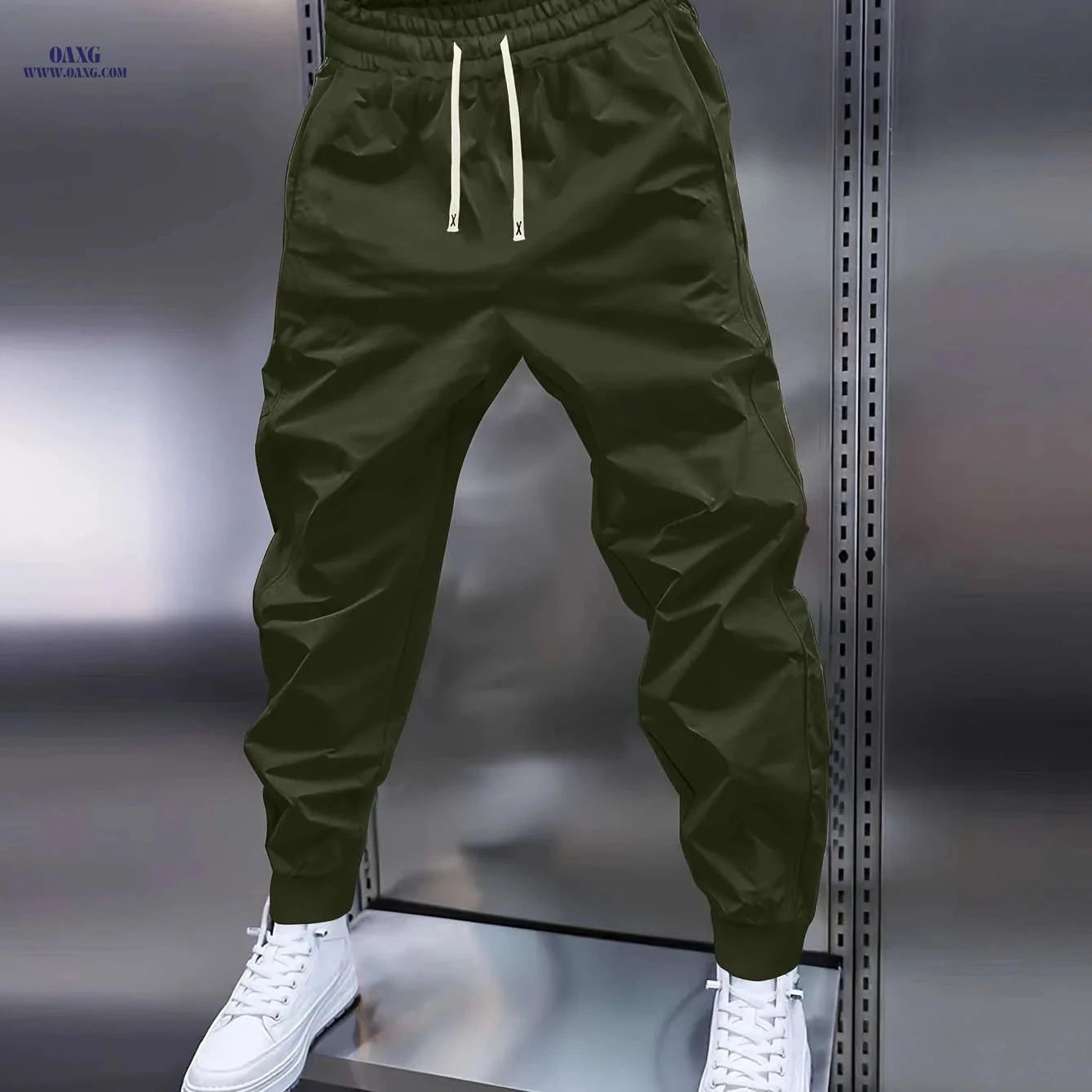 Men's All-Weather Drawstring Trousers - Perfect for Sports & Relaxation   OAXG Black / FR S
