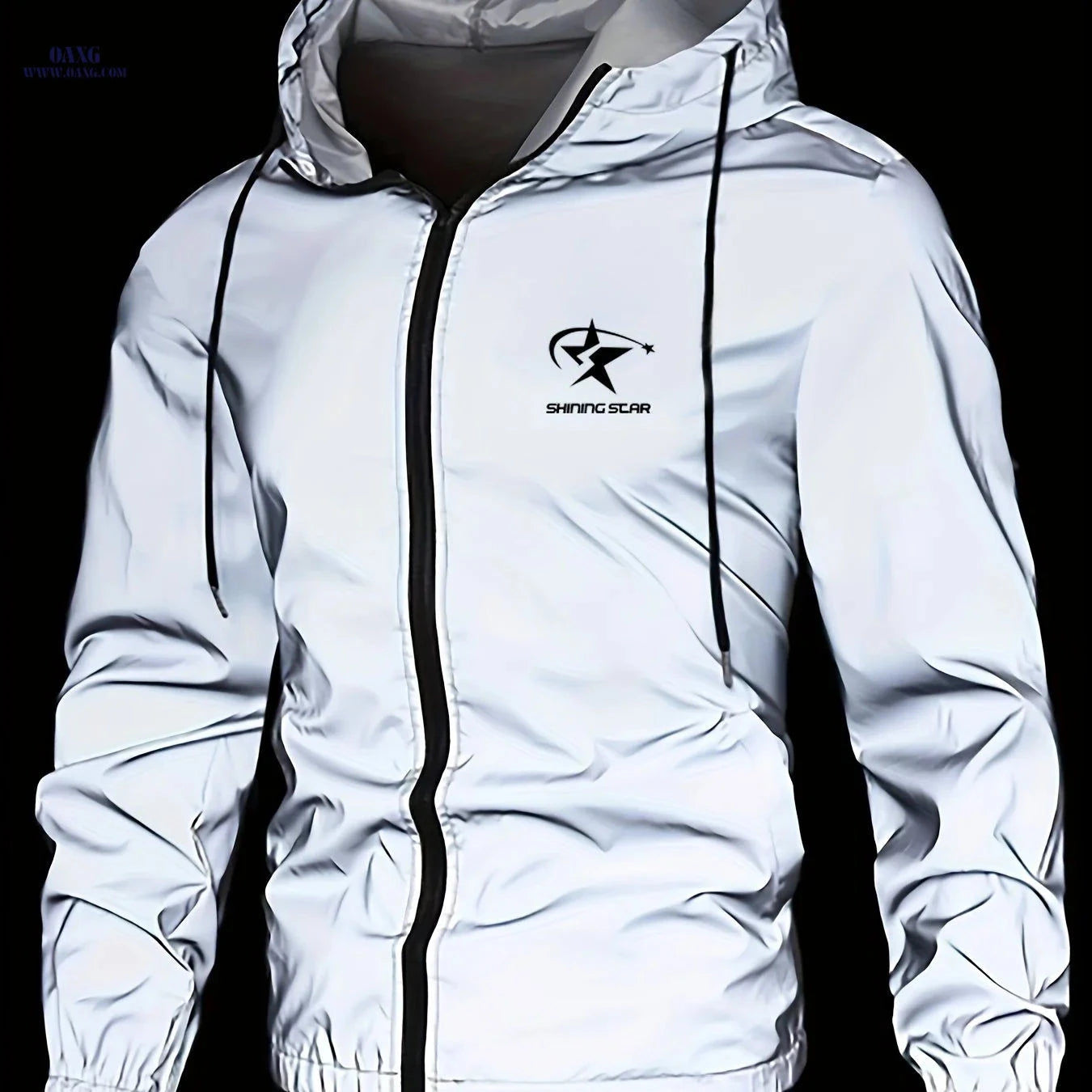 Men's Athletic Jackets - Functional Zippered Hooded Wear for Spring   OAXG 