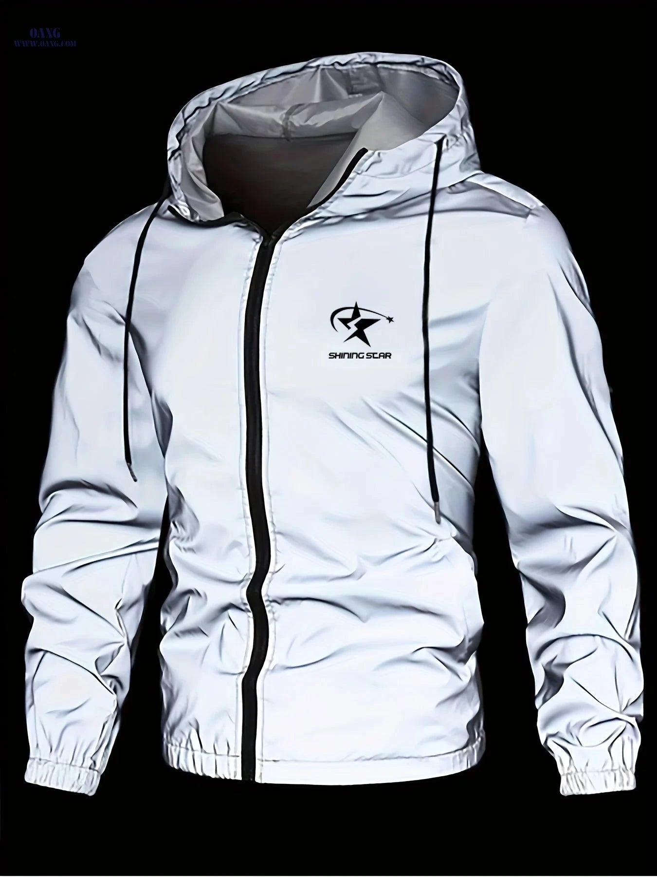 Men's Athletic Jackets - Functional Zippered Hooded Wear for Spring   OAXG 