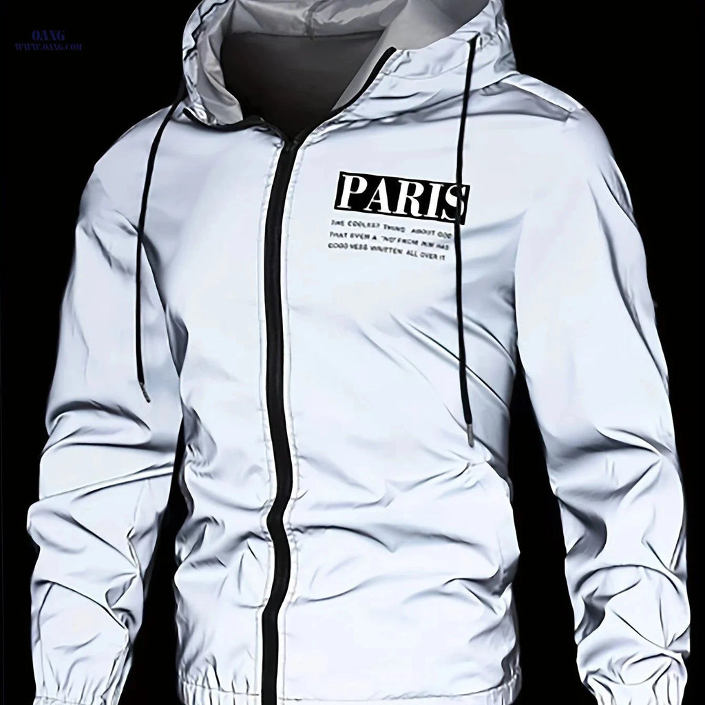 Men's Athletic Jackets - Functional Zippered Hooded Wear for Spring   OAXG 