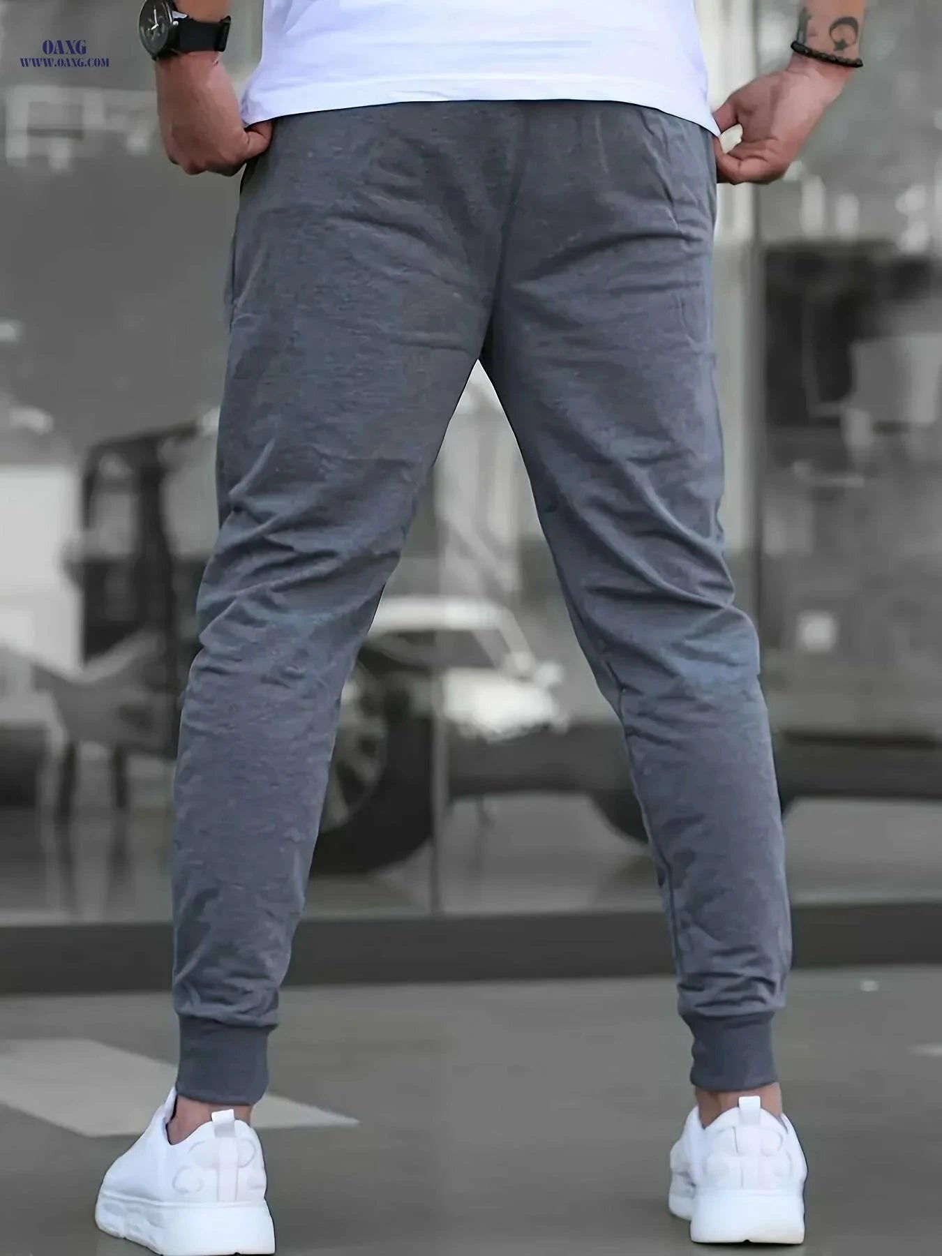 Men's Athletic Joggers - Breathable Stretch Gym Pants for Workouts   OAXG Navy Blue / S