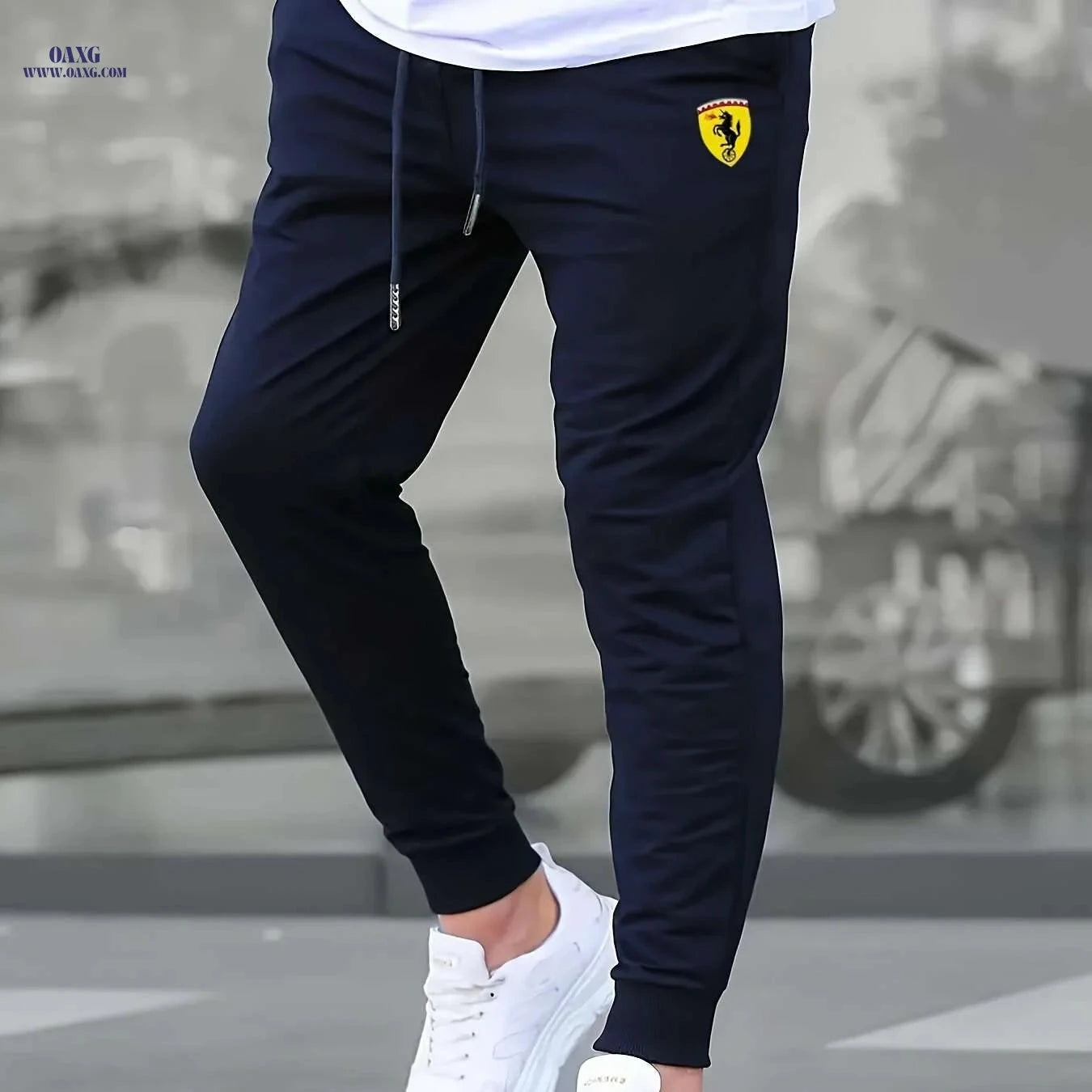 Men's Athletic Joggers - Breathable Stretch Gym Pants for Workouts   OAXG Navy Blue / S