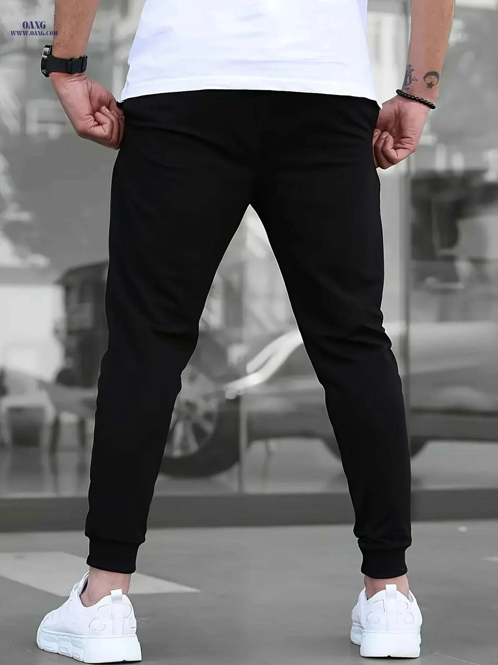 Men's Athletic Joggers - Breathable Stretch Gym Pants for Workouts   OAXG Navy Blue / S