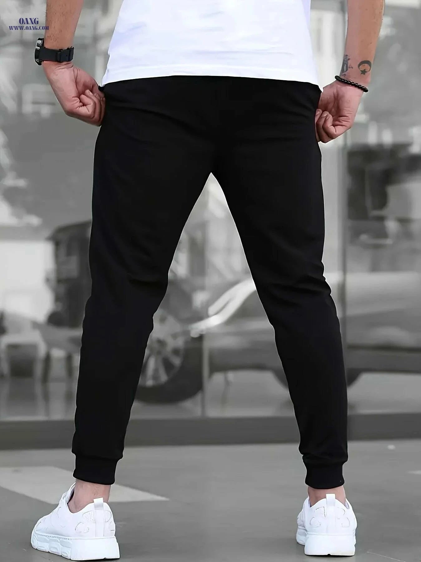 Men's Athletic Joggers - Breathable Stretch Gym Pants for Workouts   OAXG Navy Blue / S