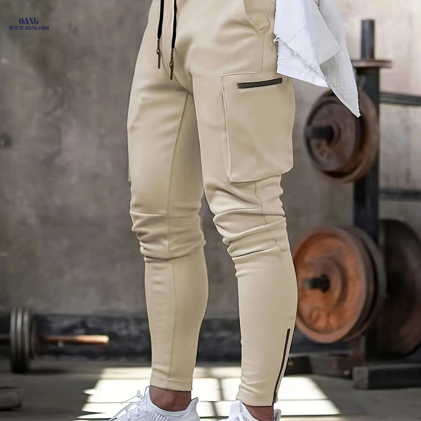 Men's Athletic Pants - Zippered Ankle, Multiple Utility Pockets   OAXG Black / FR S