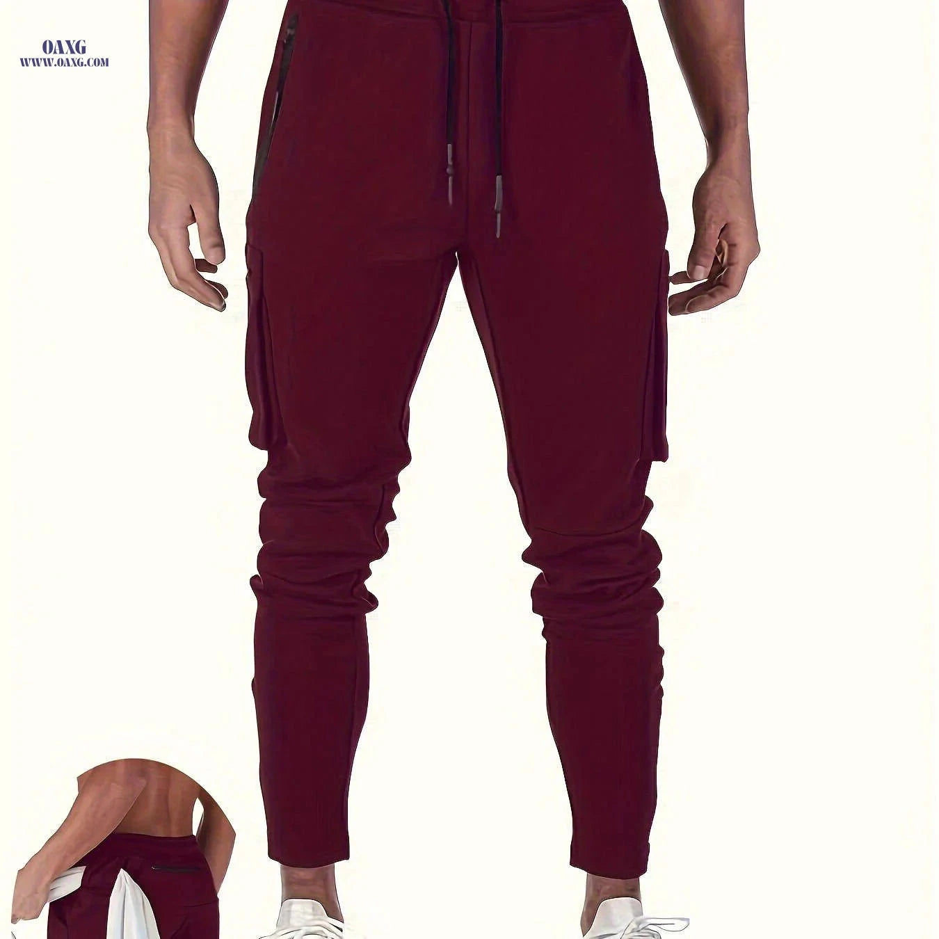 Men's Athletic Pants - Zippered Ankle, Multiple Utility Pockets   OAXG Black / FR S