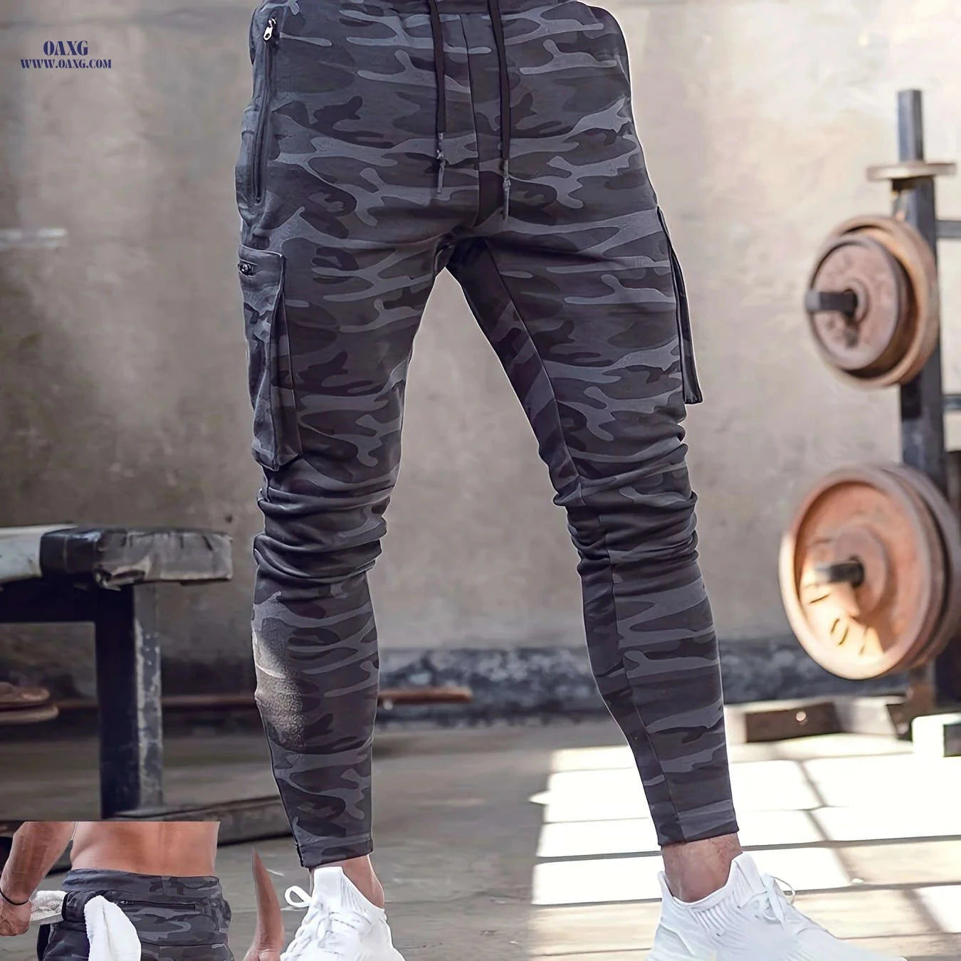 Men's Athletic Pants - Zippered Ankle, Multiple Utility Pockets   OAXG Black / FR S