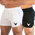 Men's Athletic Shorts - Stretchy Polyester with Calf Head Print   OAXG 