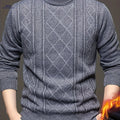 Men's Autumn Turtleneck Pullover Sweater - Jacquard Knit Casual Style   OAXG E1008 gray / FR S