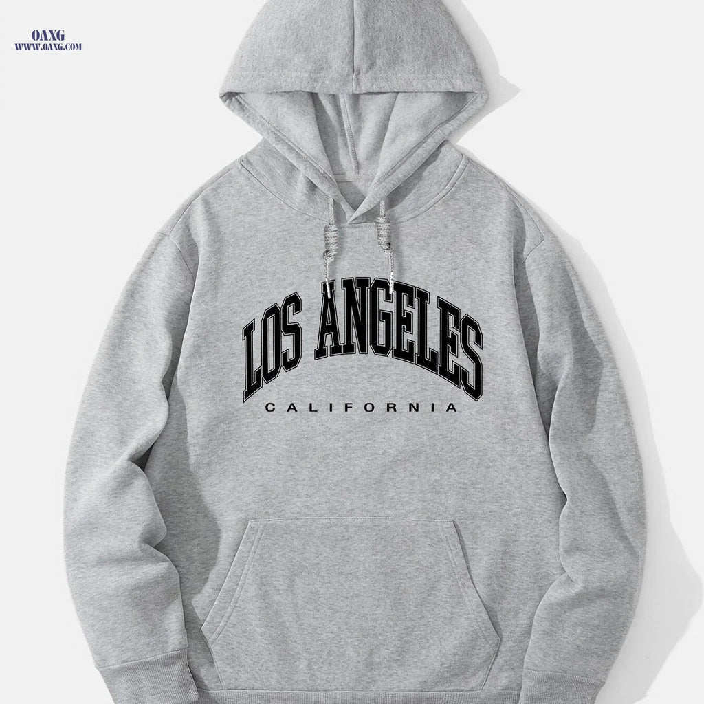 Men's Autumn Winter Hooded Sweatshirt - Casual Loose Fit Style   OAXG Grey / FR S