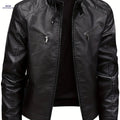 Men's Autumn/Winter Jacket - Trendy Stand Collar Motorcycle Style   OAXG 