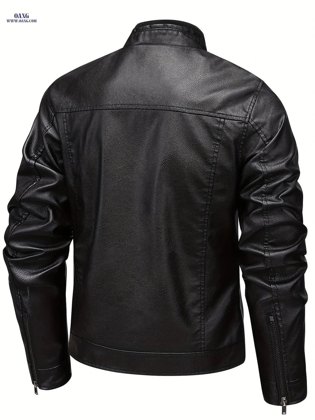 Men's Autumn/Winter Jacket - Trendy Stand Collar Motorcycle Style   OAXG Black / FR XXS