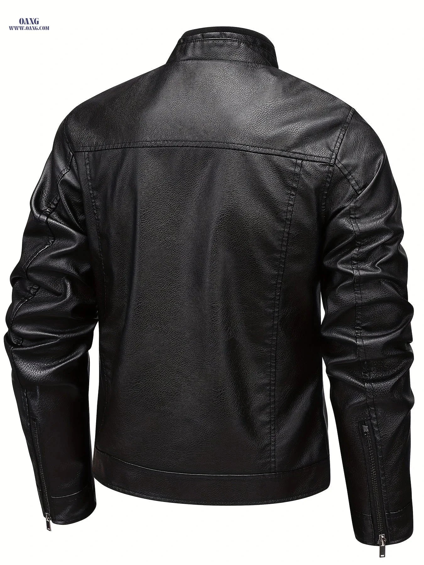 Men's Autumn/Winter Jacket - Trendy Stand Collar Motorcycle Style   OAXG Black / FR XXS