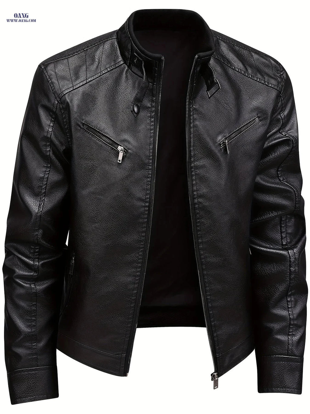 Men's Autumn/Winter Jacket - Trendy Stand Collar Motorcycle Style   OAXG 