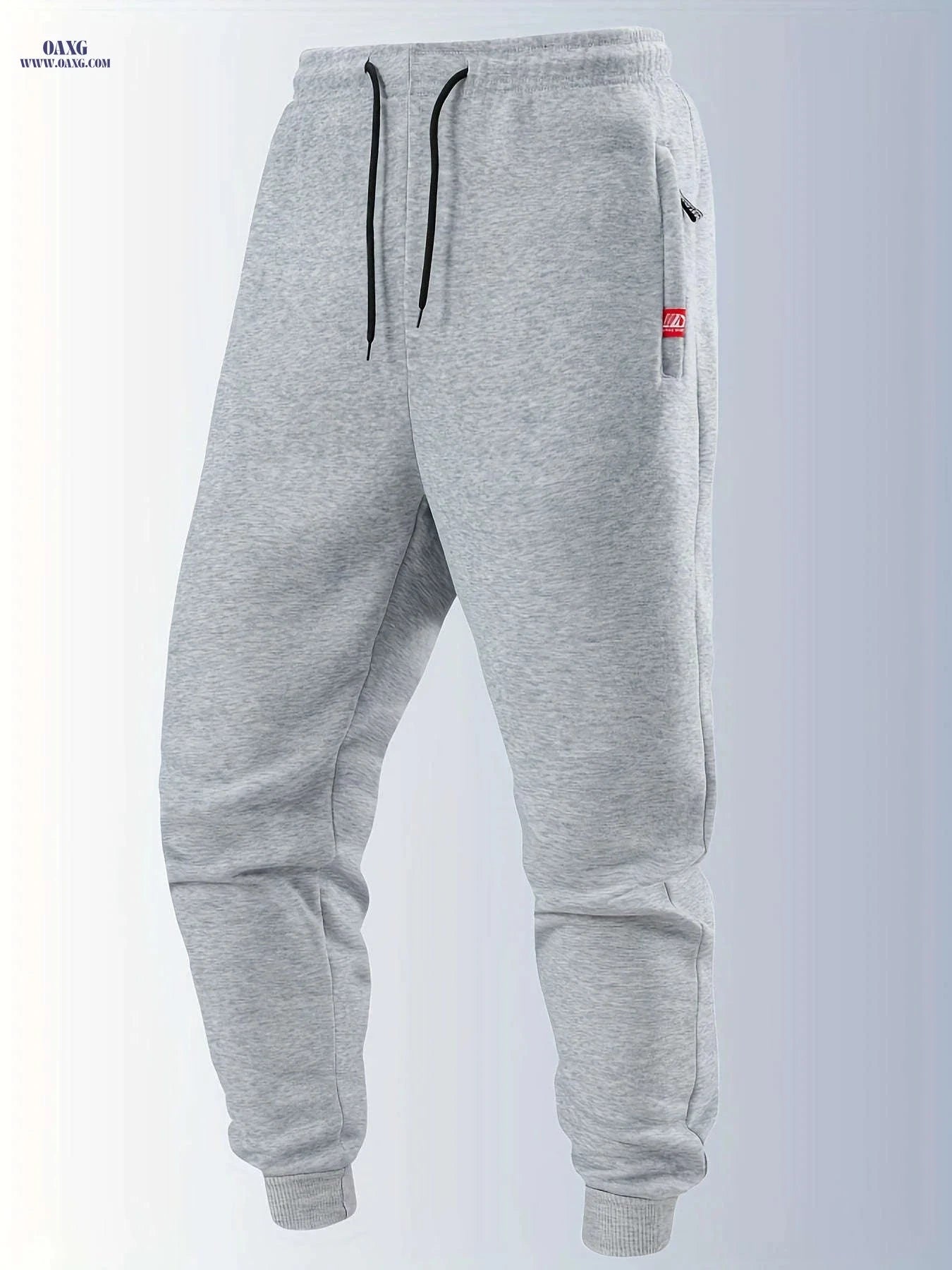 Men's Autumn Winter Joggers - Elastic Waistband, Zip Pockets   OAXG 