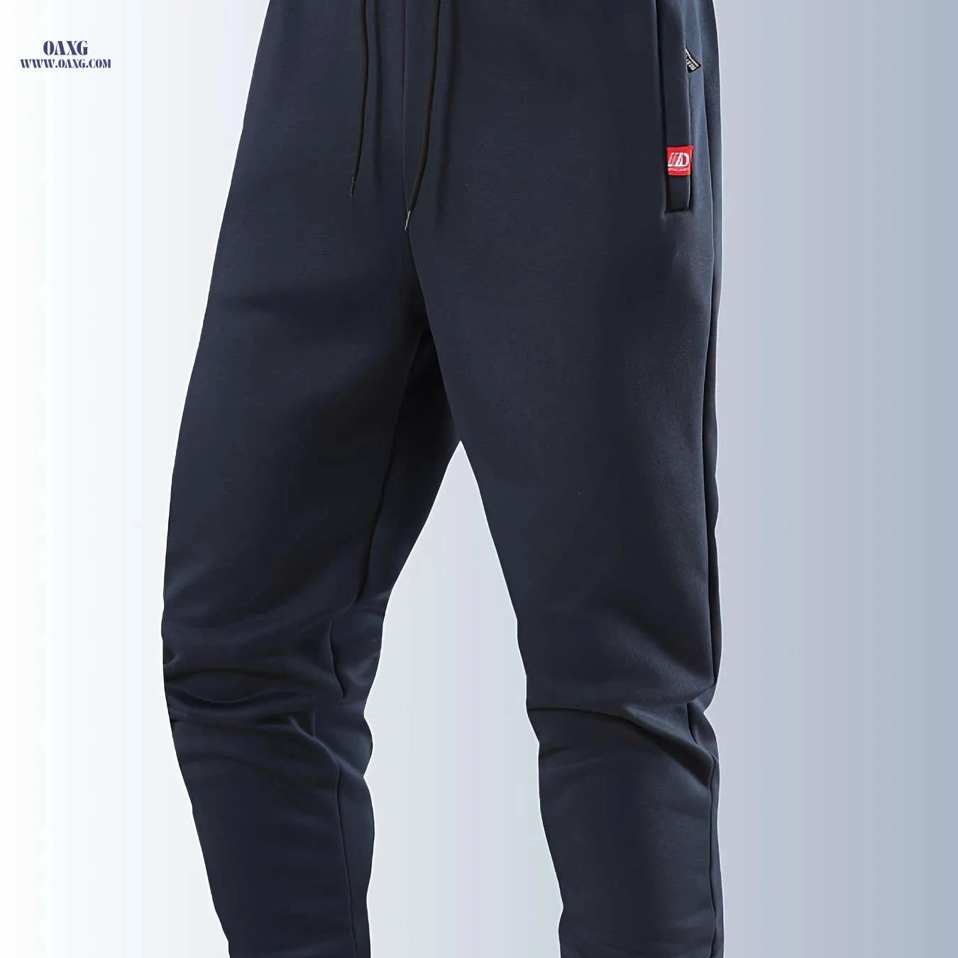 Men's Autumn Winter Joggers - Elastic Waistband, Zip Pockets   OAXG 