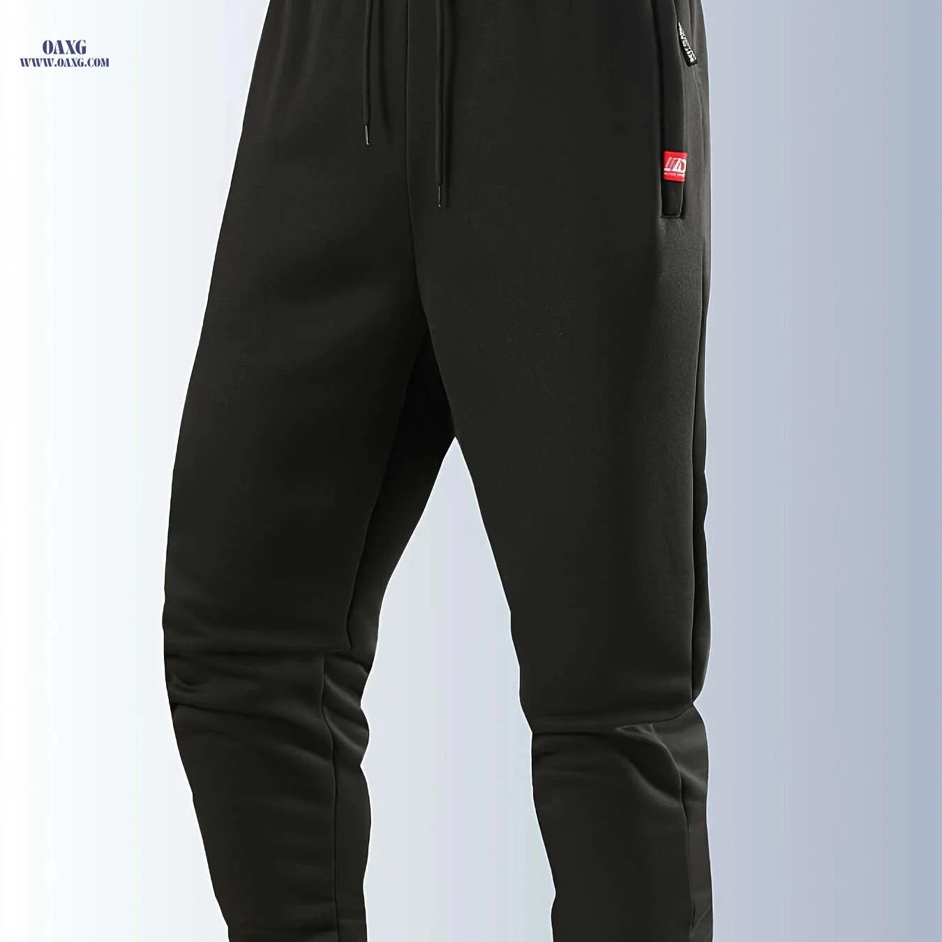 Men's Autumn Winter Joggers - Elastic Waistband, Zip Pockets   OAXG 