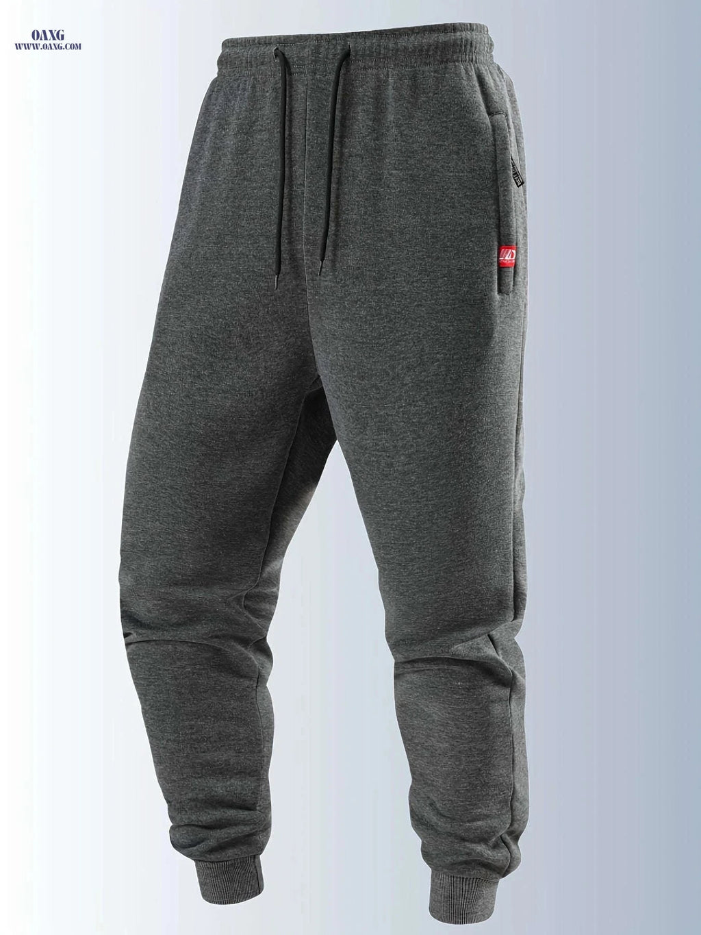 Men's Autumn Winter Joggers - Elastic Waistband, Zip Pockets   OAXG 
