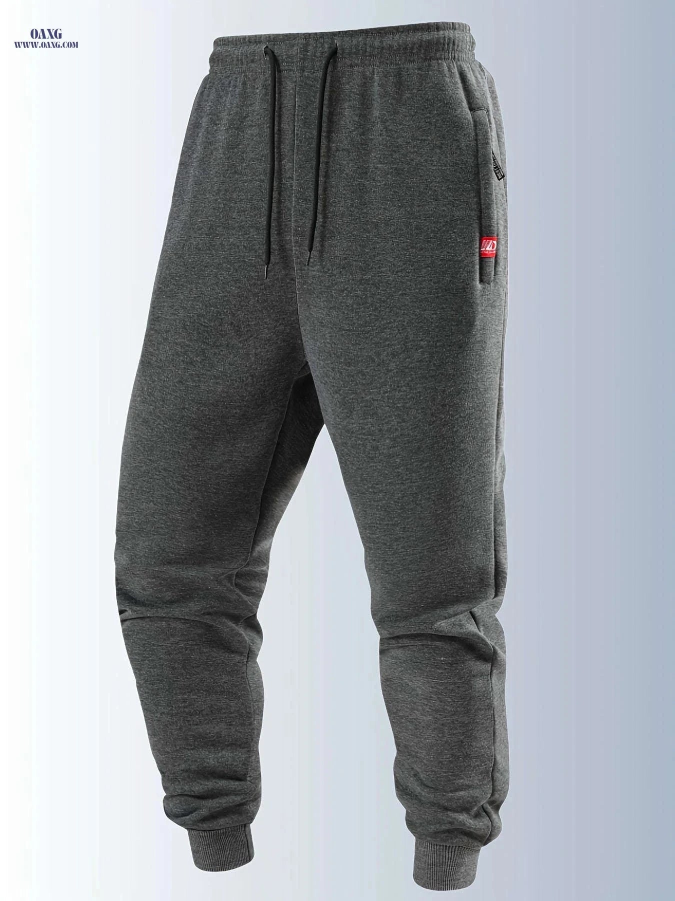Men's Autumn Winter Joggers - Elastic Waistband, Zip Pockets   OAXG 