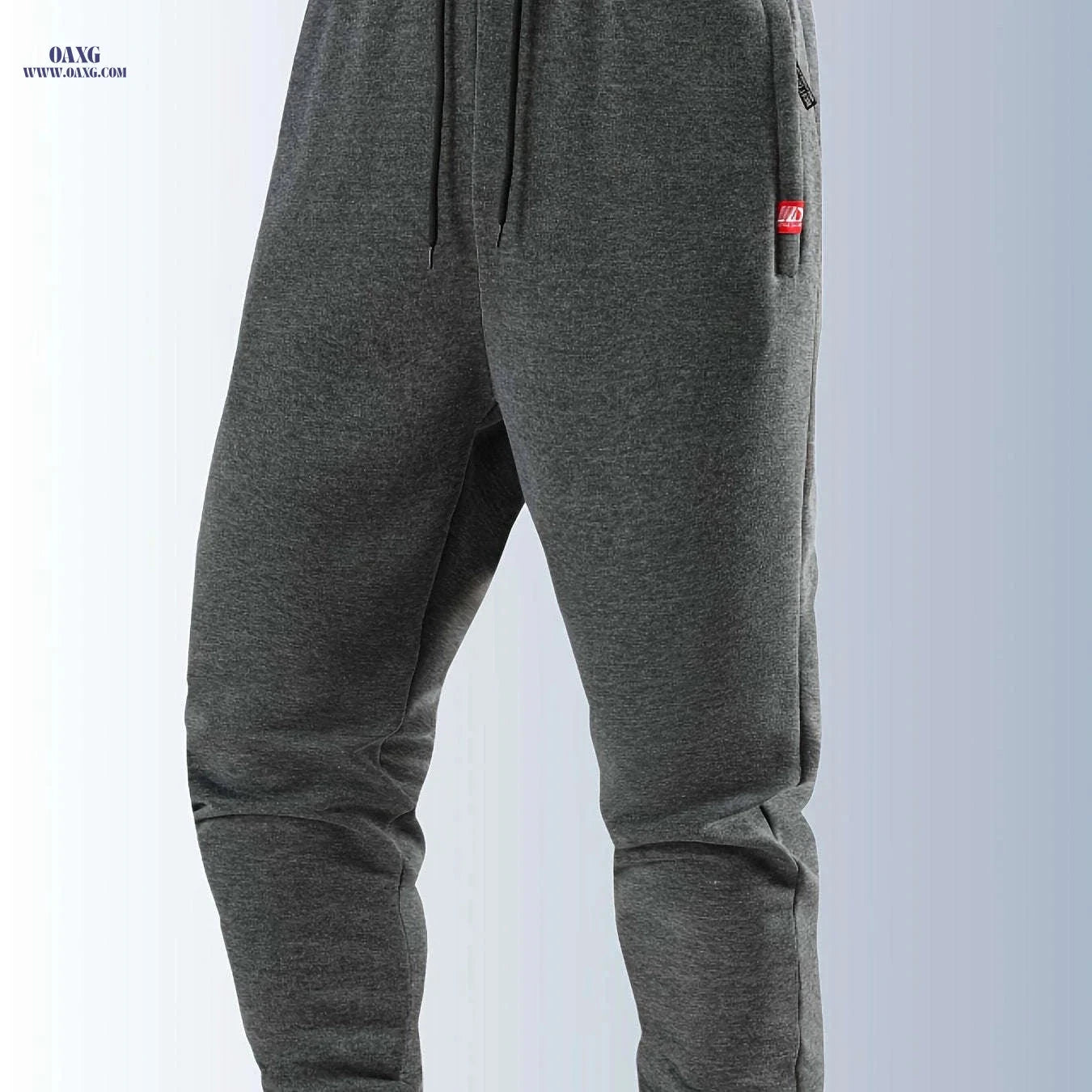 Men's Autumn Winter Joggers - Elastic Waistband, Zip Pockets   OAXG 