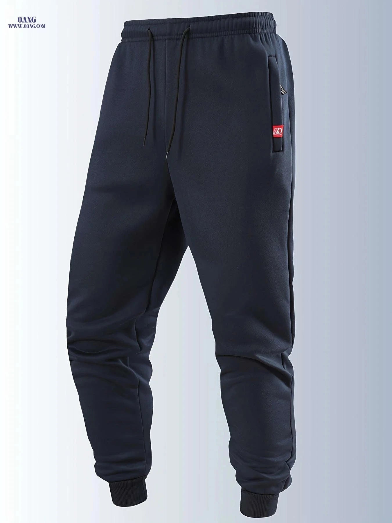 Men's Autumn Winter Joggers - Elastic Waistband, Zip Pockets   OAXG 