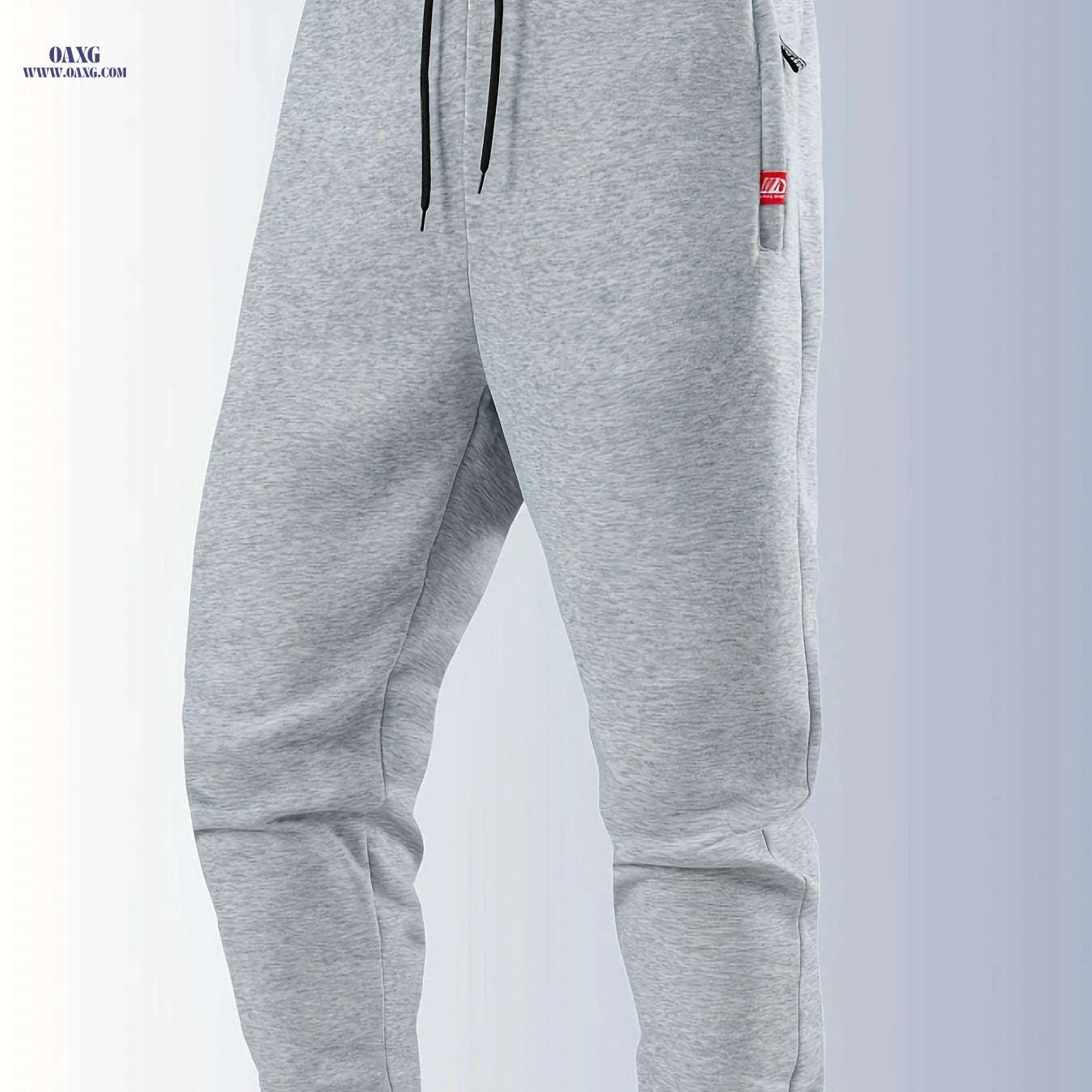 Men's Autumn Winter Joggers - Elastic Waistband, Zip Pockets   OAXG 