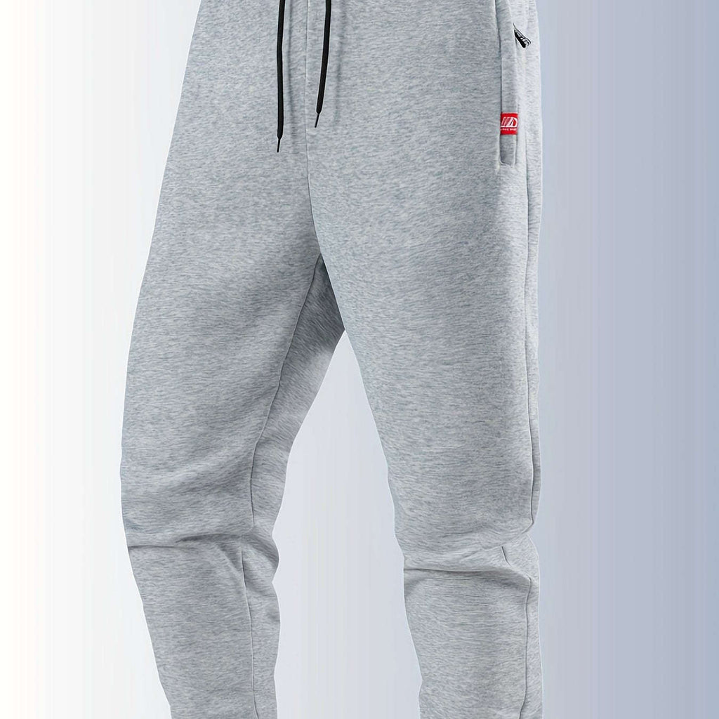 Men's Autumn Winter Joggers - Elastic Waistband, Zip Pockets   OAXG 