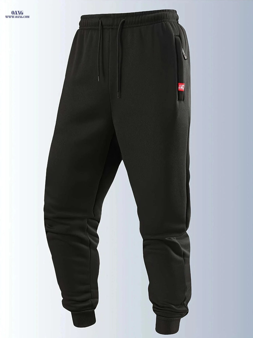 Men's Autumn Winter Joggers - Elastic Waistband, Zip Pockets   OAXG 