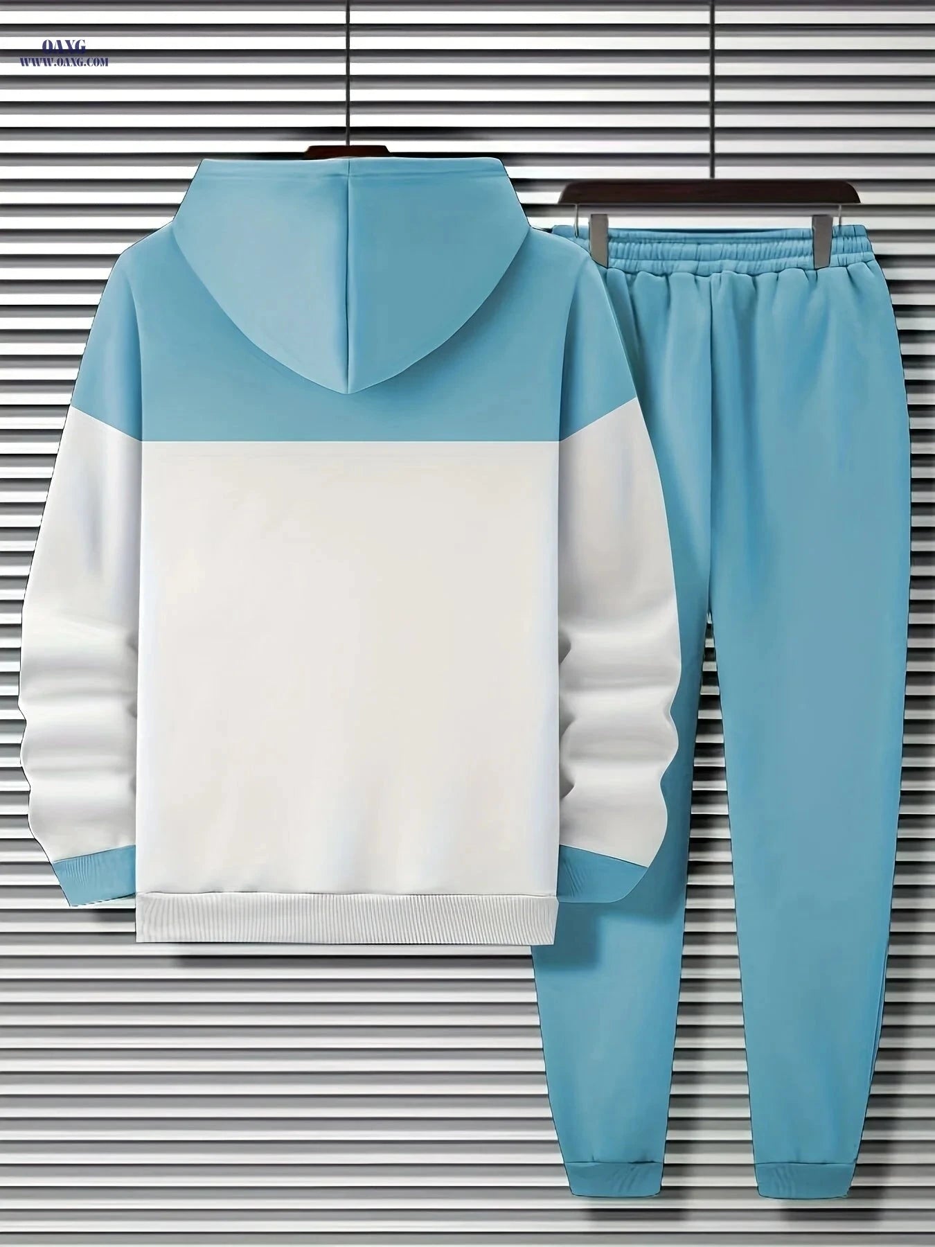 Men's Autumn Winter Striped Hoodie and Sweatpants Set - Casual Style   OAXG 