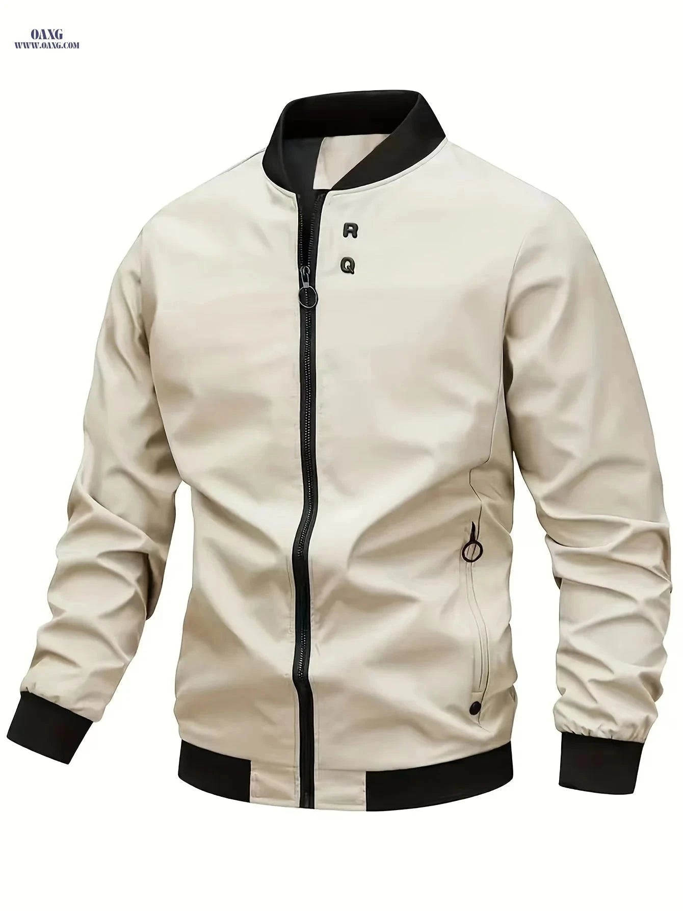 Men's Baseball Collar Jacket - Zipper Cardigan for Fall/Winter   OAXG Red / FR XXS