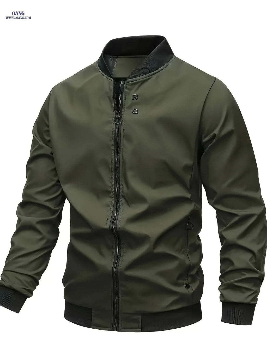 Men's Baseball Collar Jacket - Zipper Cardigan for Fall/Winter   OAXG Red / FR XXS