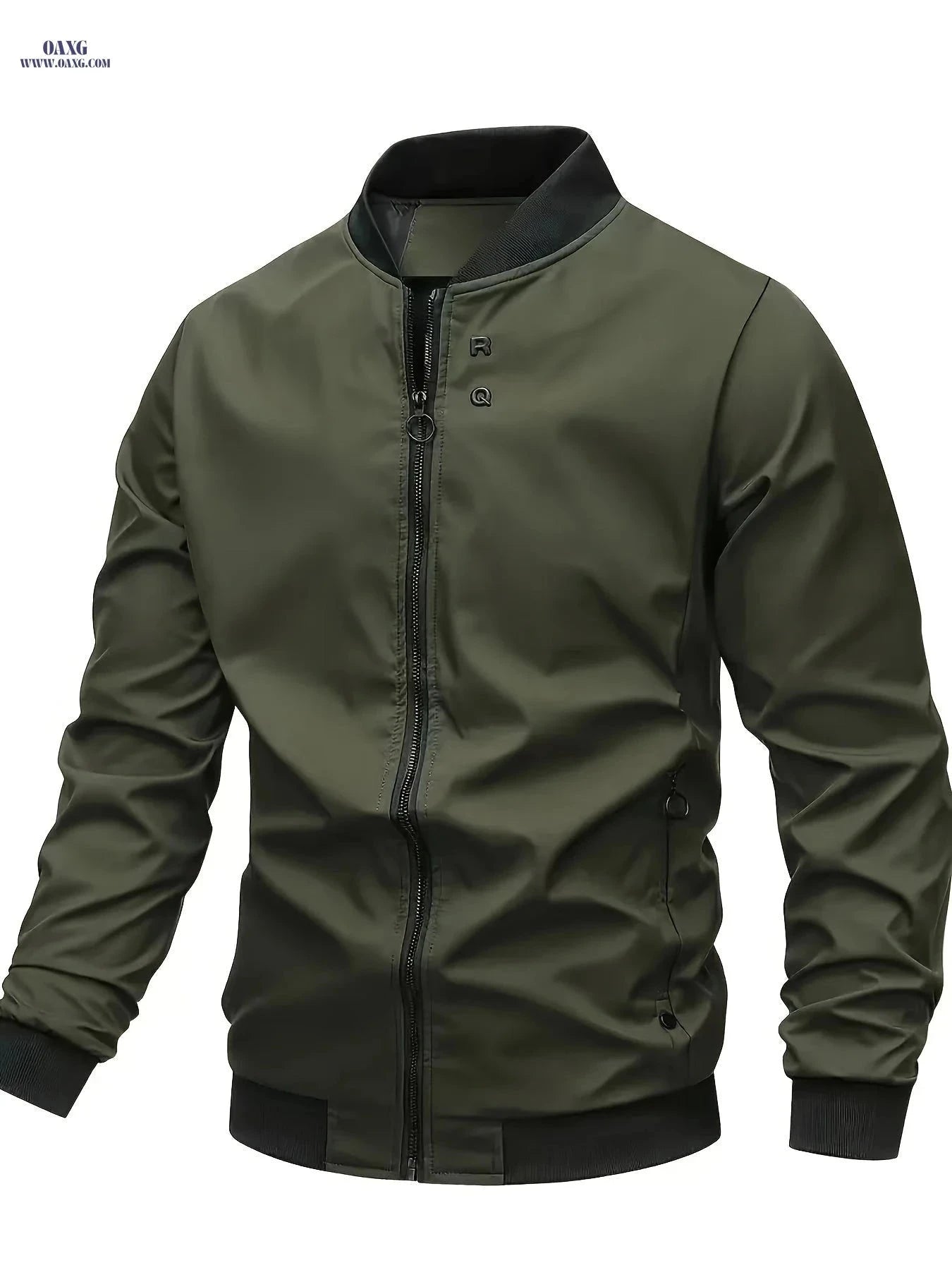 Men's Baseball Collar Jacket - Zipper Cardigan for Fall/Winter   OAXG Red / FR XXS
