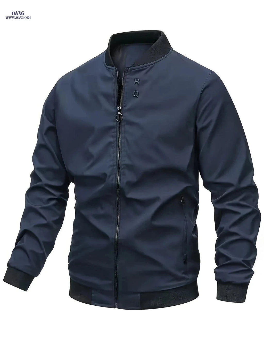 Men's Baseball Collar Jacket - Zipper Cardigan for Fall/Winter   OAXG Red / FR XXS