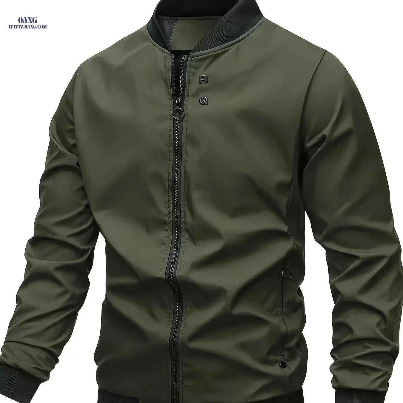 Men's Baseball Collar Jacket - Zipper Cardigan for Fall/Winter   OAXG Red / FR XXS