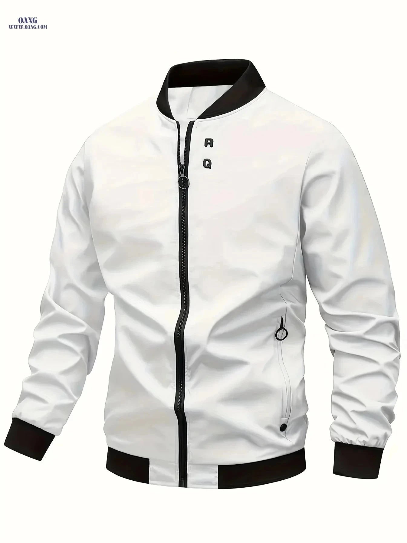 Men's Baseball Collar Jacket - Zipper Cardigan for Fall/Winter   OAXG Red / FR XXS
